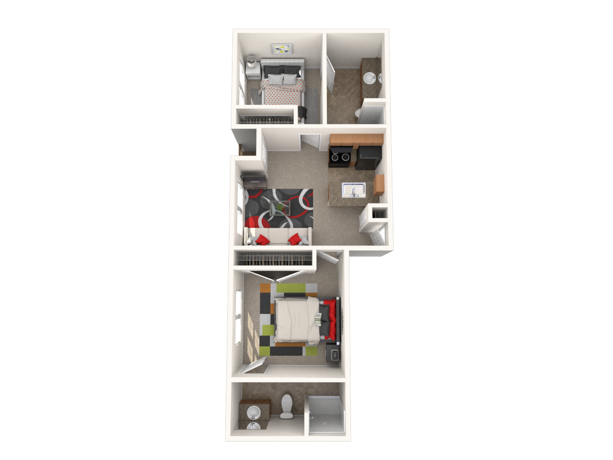 2 Bed 2 Bath Endcap